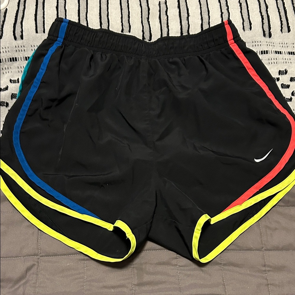 Nike Women's Black Athletic Shorts with Colorful Trim